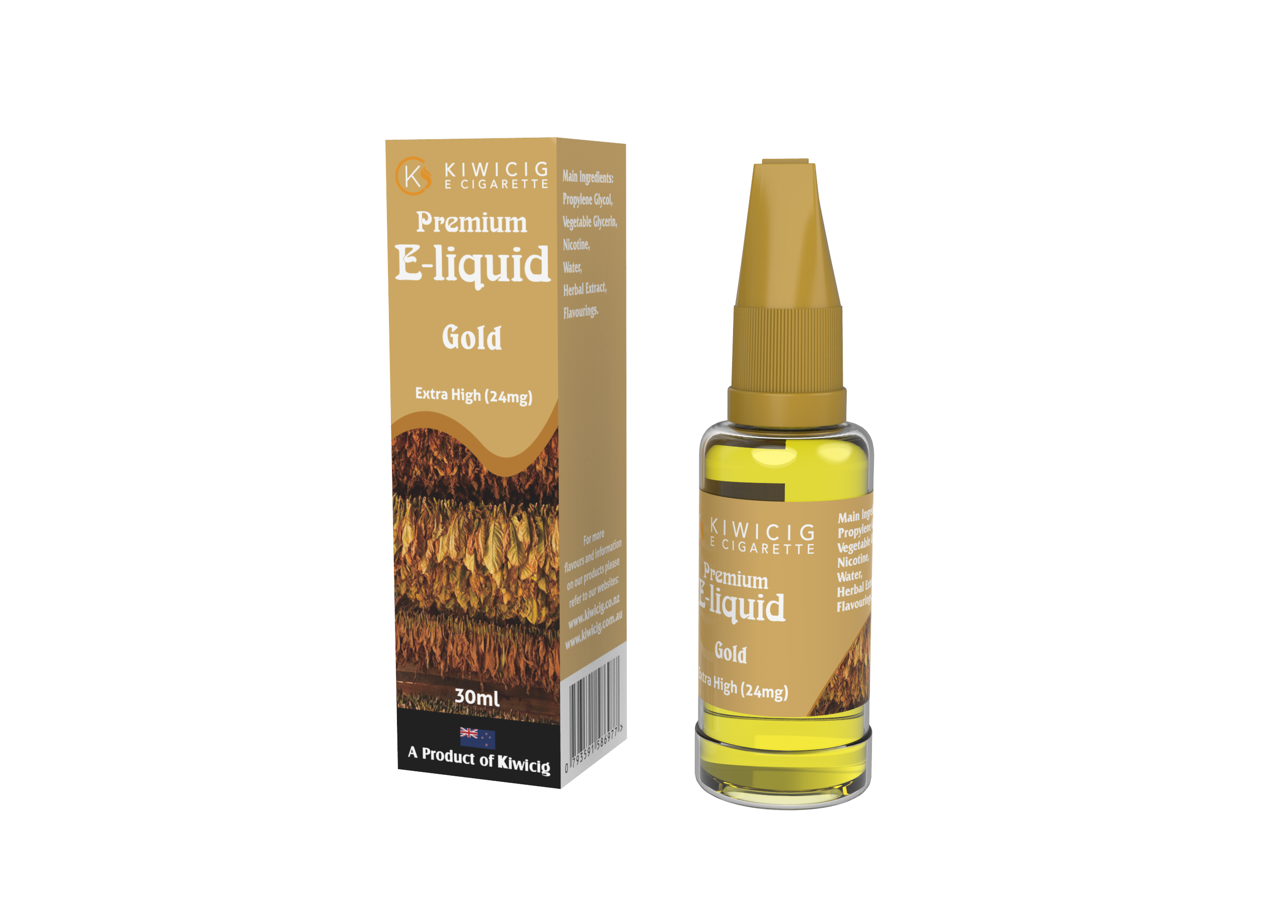 KiwiCig Sweet Tobacco gold E Liquid Big Vape